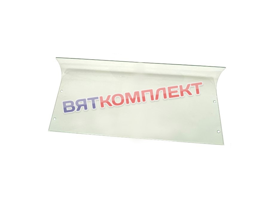 Стекло гнутое незакаленное 6 мм 1020х483 (ЭМК70Х.19.00.006-01) отверстия/полировка